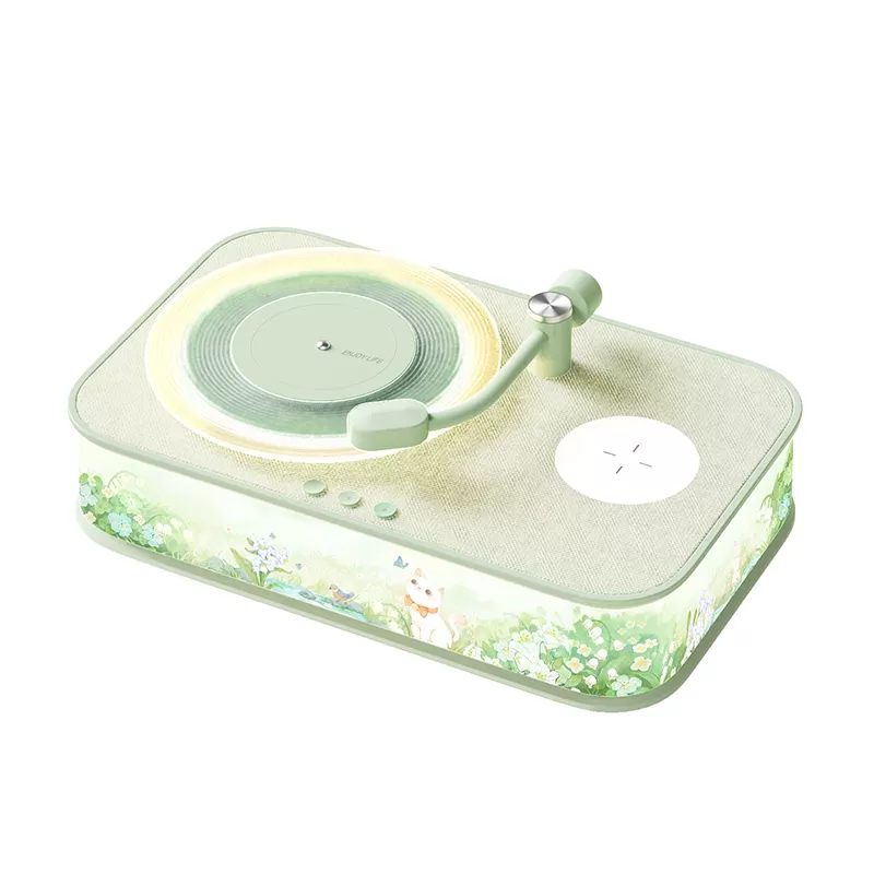 WH-J12 Classical Turntable Wireless Charging Speaker